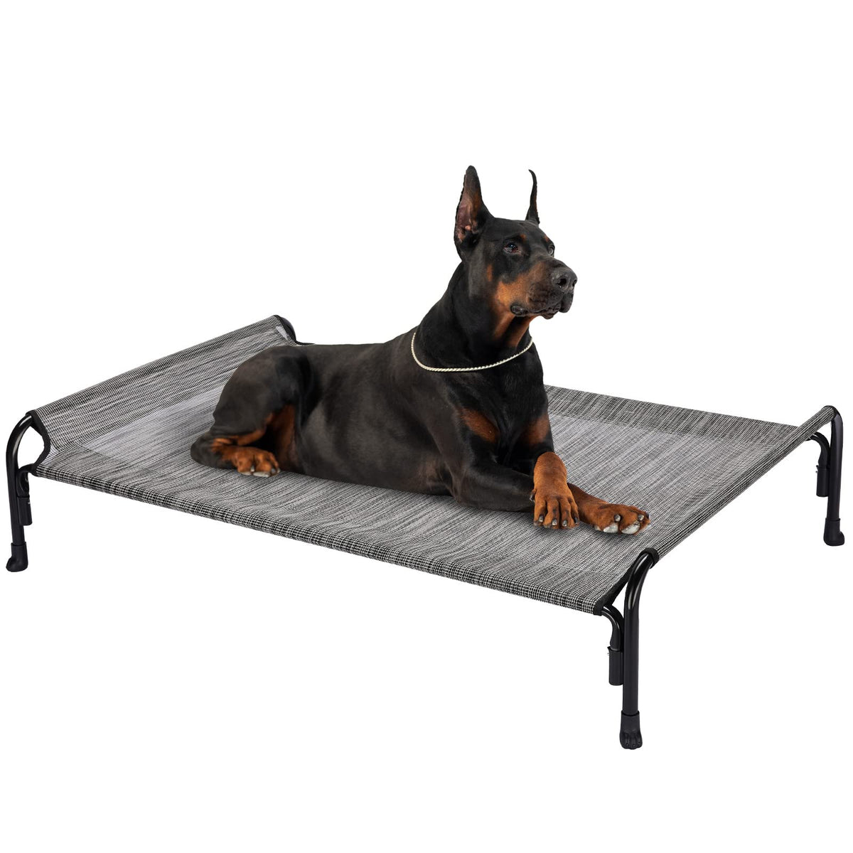 Cama elevada Veehoo XL para exterior con descanso fresco gracias a la malla transpirable