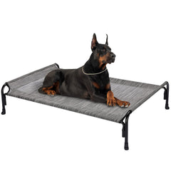 Cama elevada Veehoo XL para exterior con descanso fresco gracias a la malla transpirable