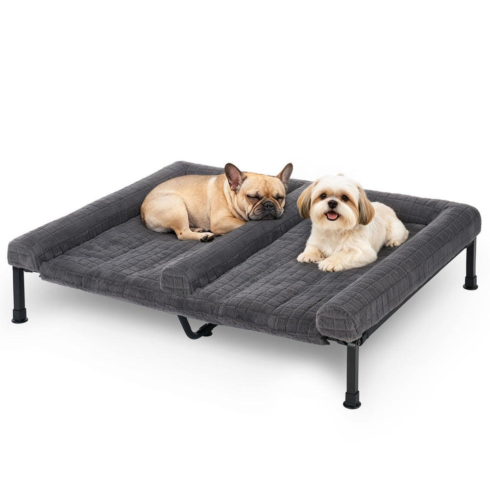 Cama doble Veehoo para dos perros medianos, espacio cómodo y ordenado.
