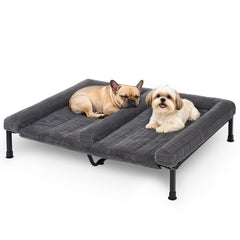 Cama doble Veehoo para dos perros medianos, espacio cómodo y ordenado.
