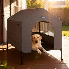 Veehoo casa para perro 41 pulgadas, uso interior y exterior, protege del clima