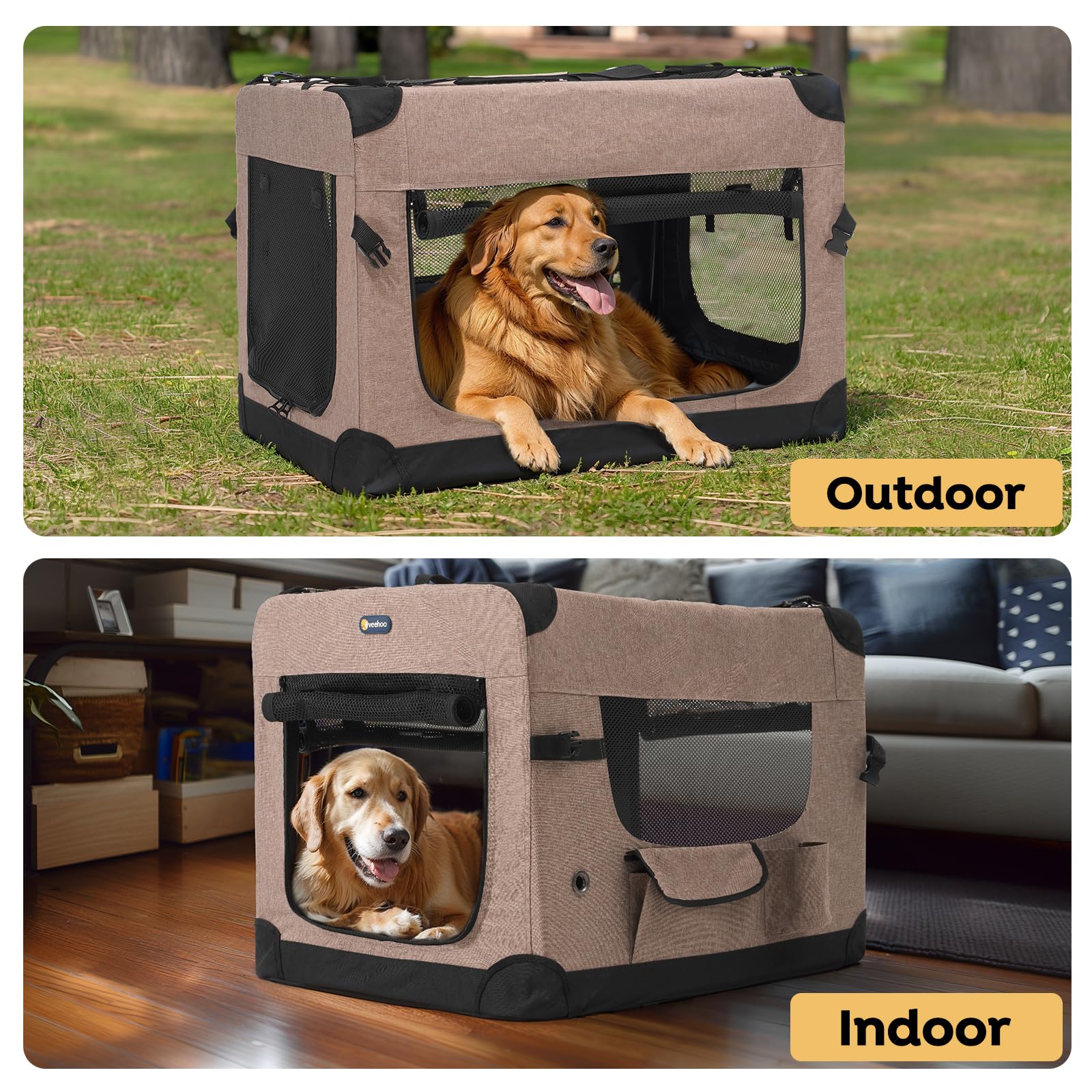 Diseño ligero y portátil de Veehoo para viajes con tu perro