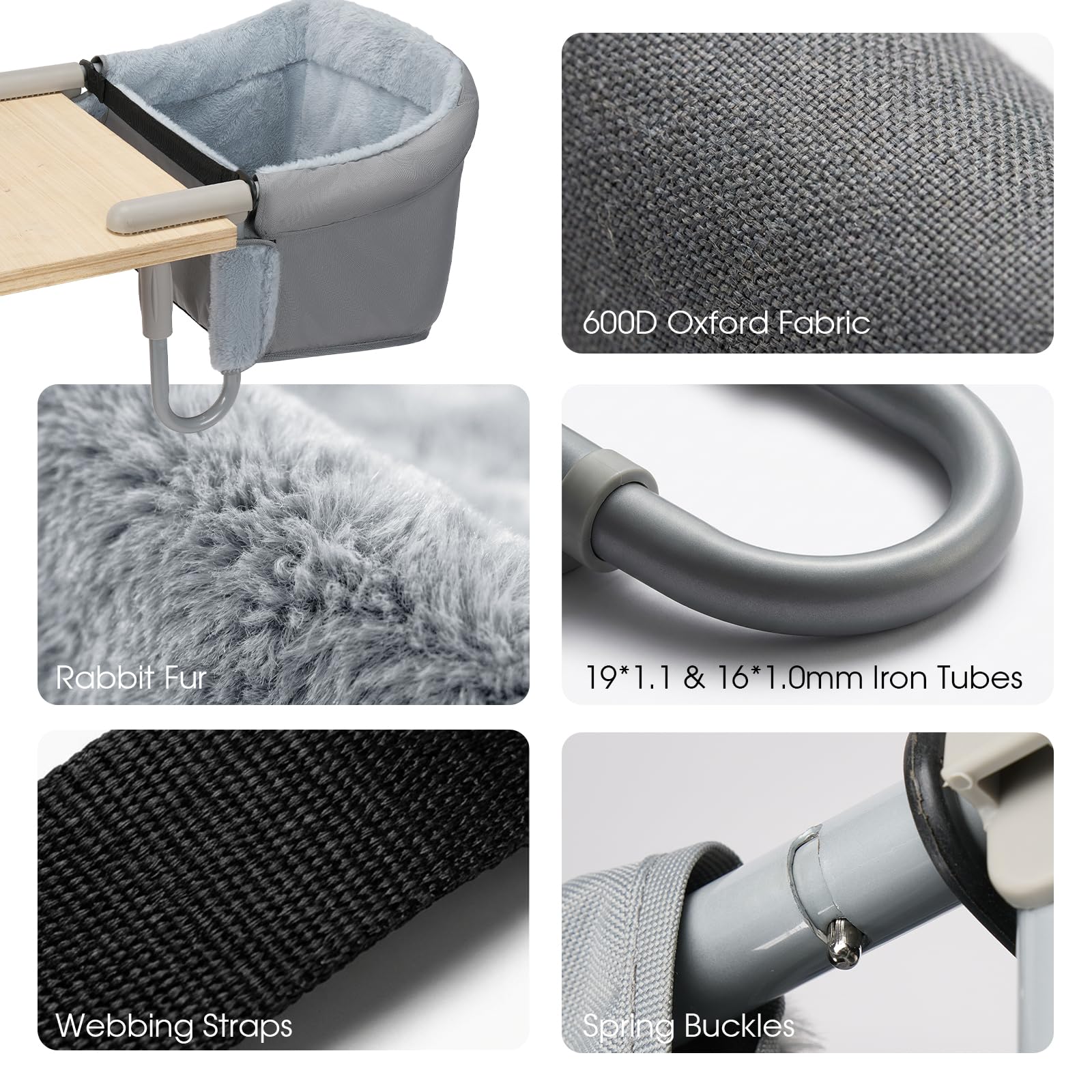 Funda de pelaje sintético lavable y desmontable para limpieza.
