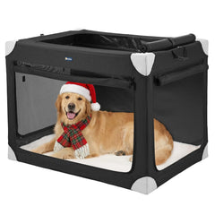 Jaula Veehoo para perro grande con 36 pulgadas ofrece amplio espacio interior para estirarse.