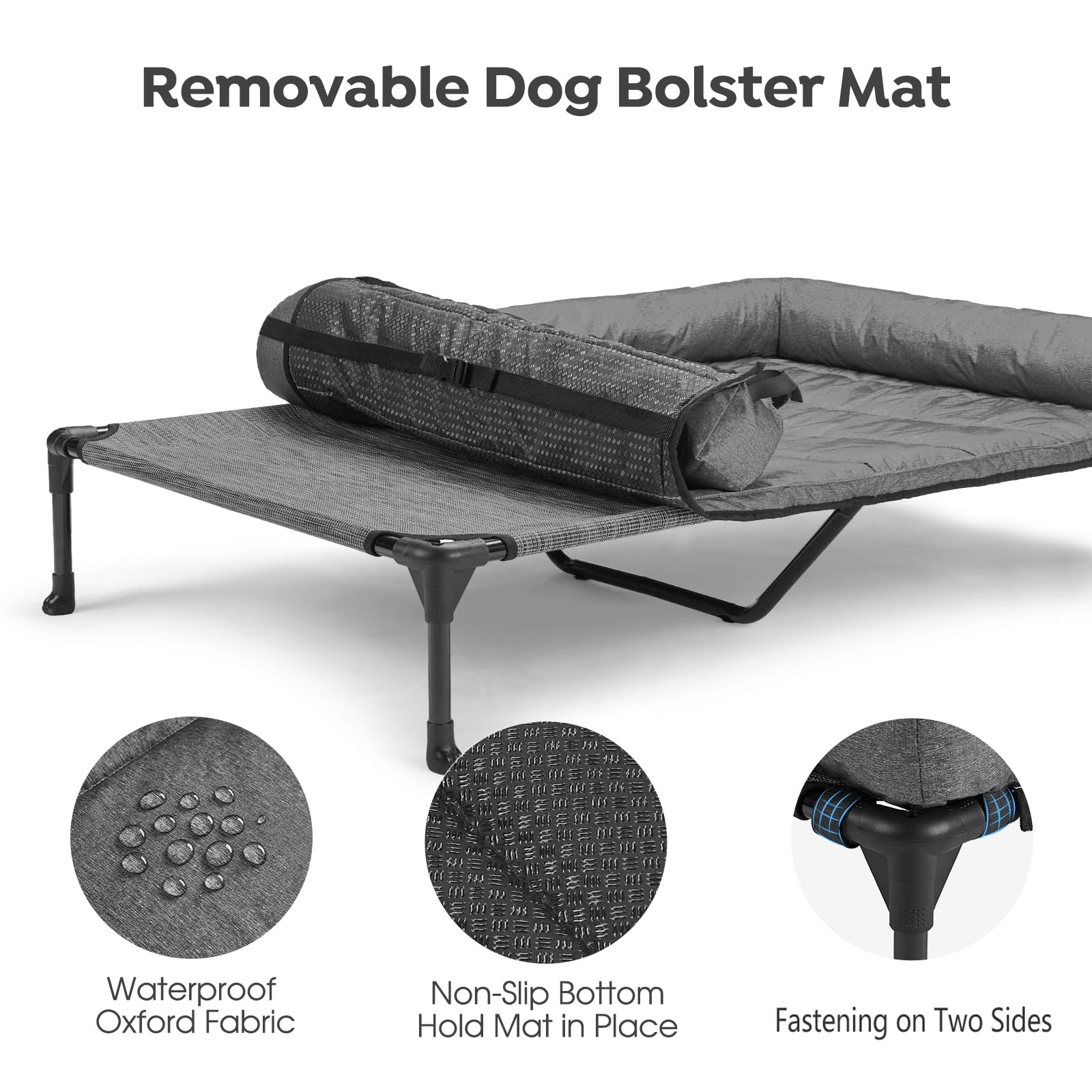Cama Veehoo con patas antideslizantes para uso estable.