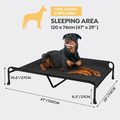 Pies antideslizantes de silicona en cama para perros Veehoo para mayor estabilidad.