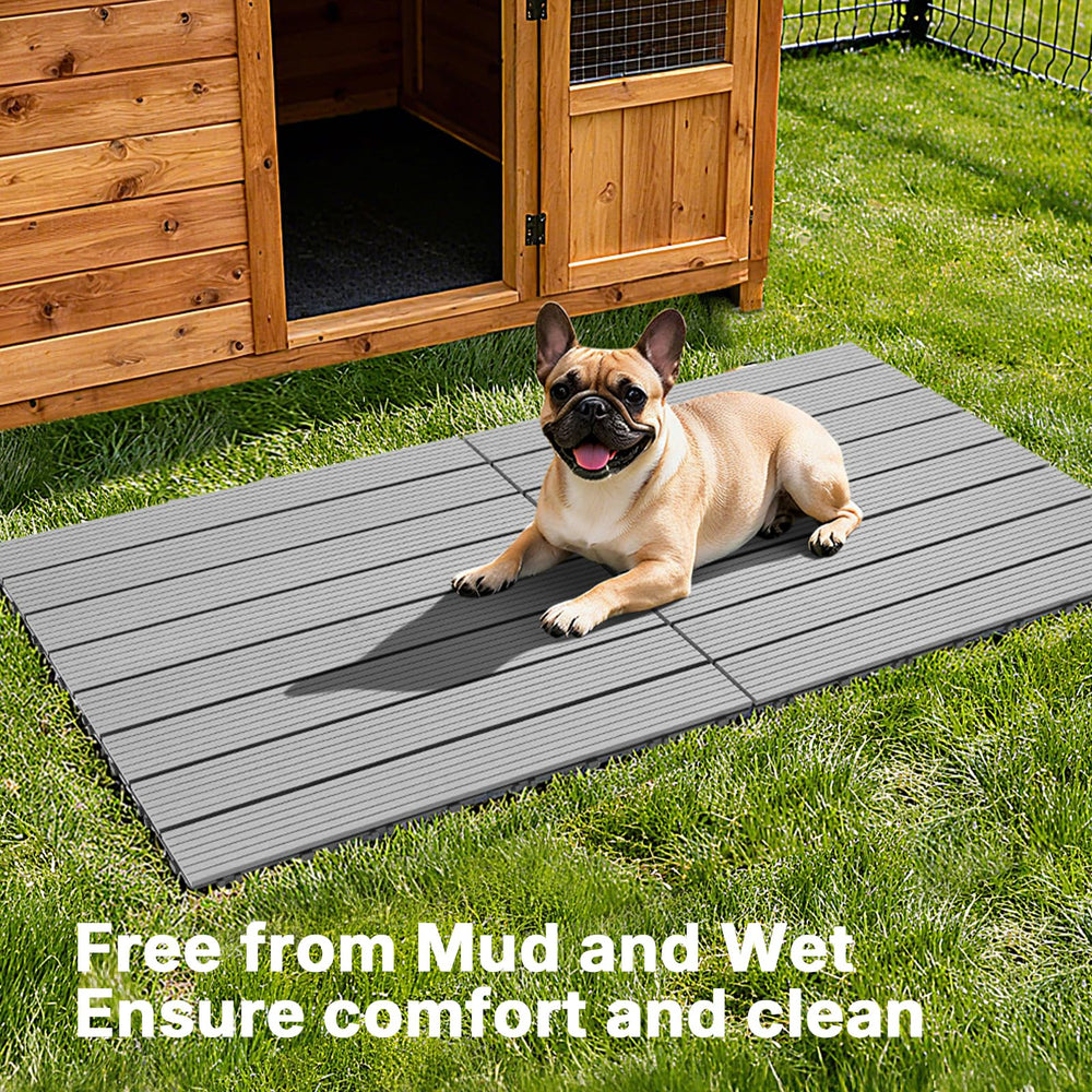 Veehoo paneles exteriores para kennel, superficie duradera que resiste clima y uso diario.