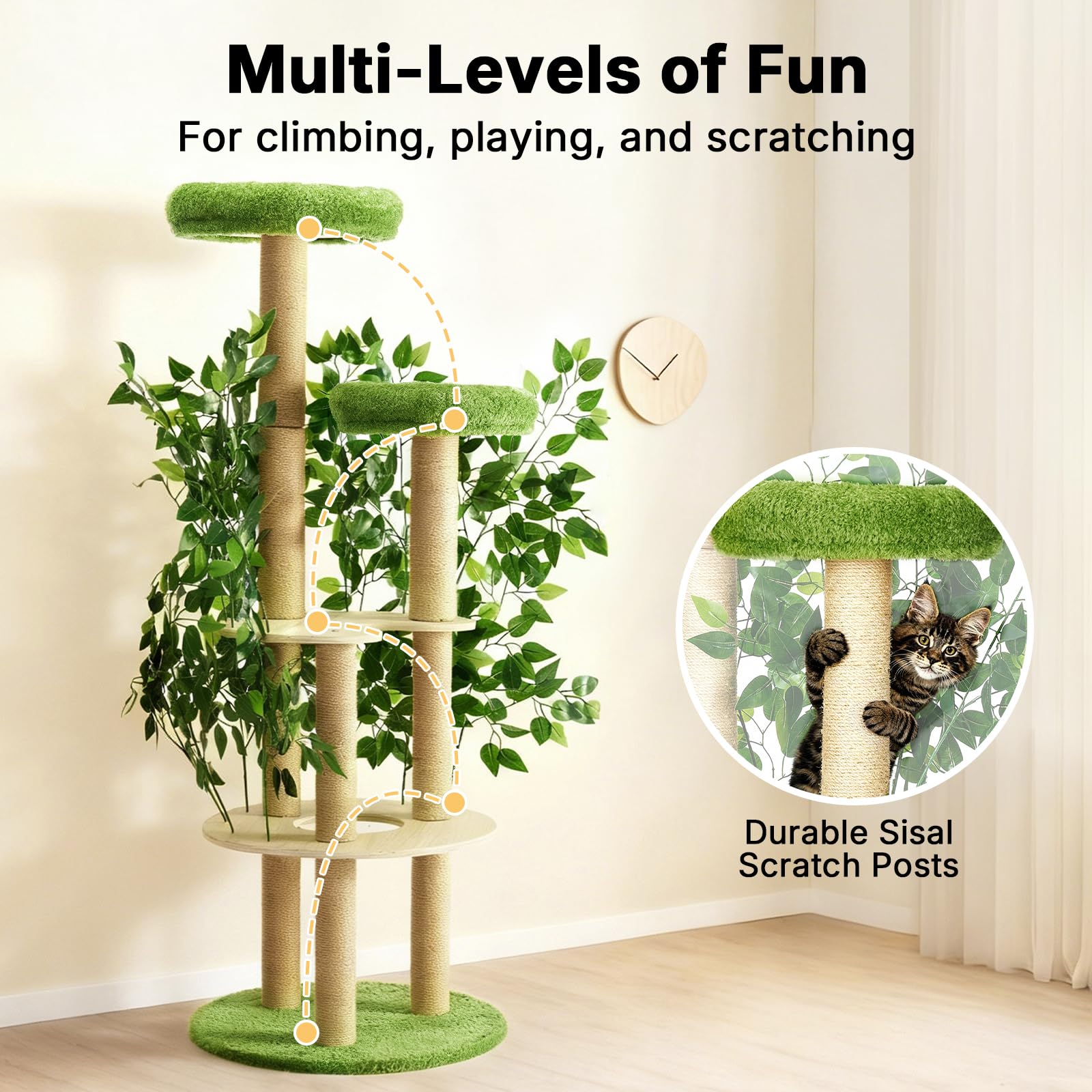 Veehoo postes de sisal duraderos para trepar y afilar garras