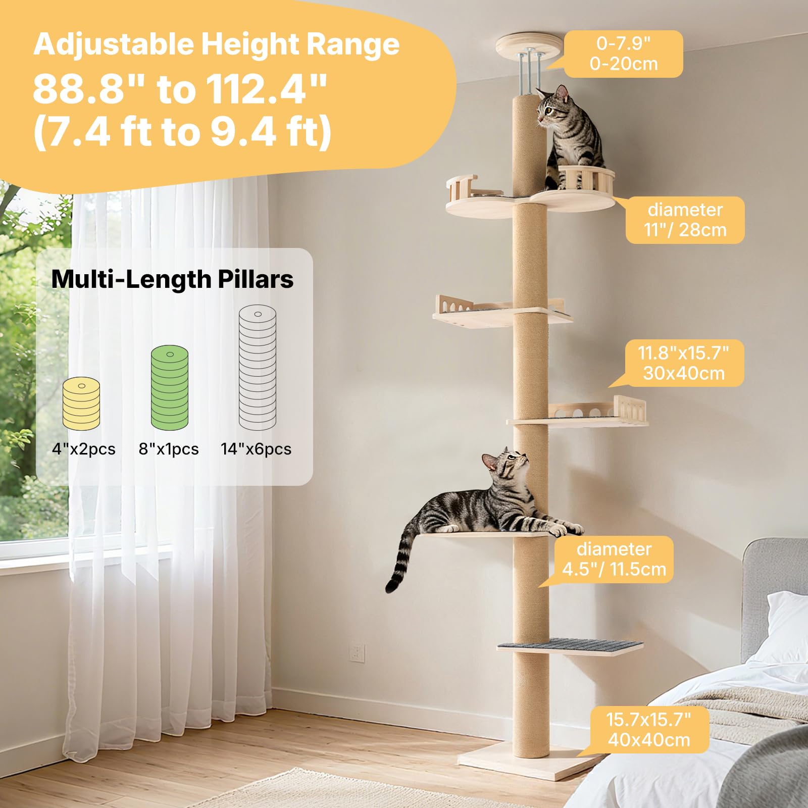 Veehoo envoltura de sisal resistente para rascado y juego prolongado.