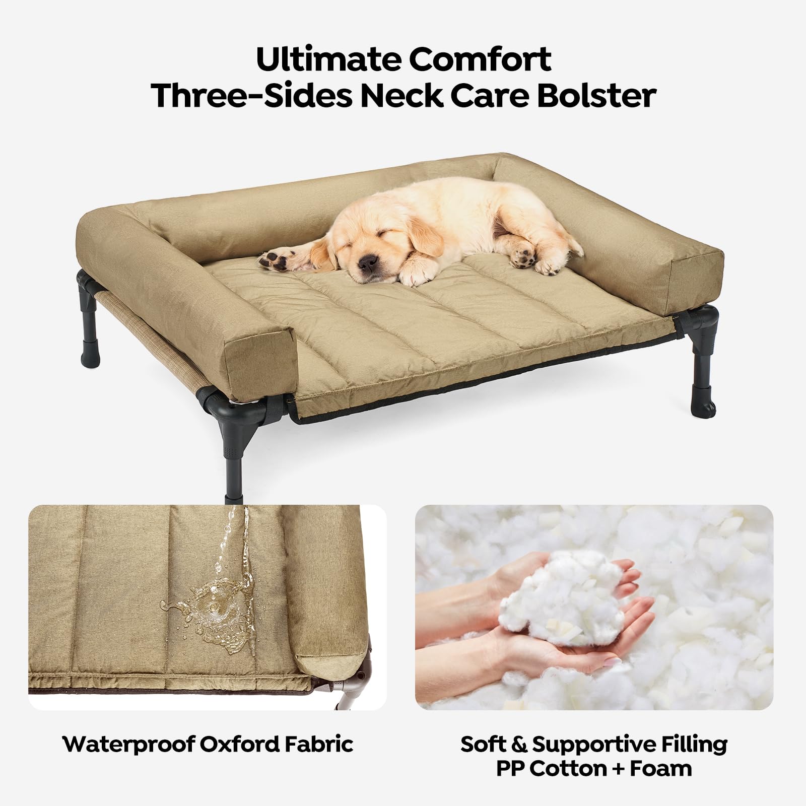 Teslin transpirable en la cama Veehoo para mantener al perro fresco.