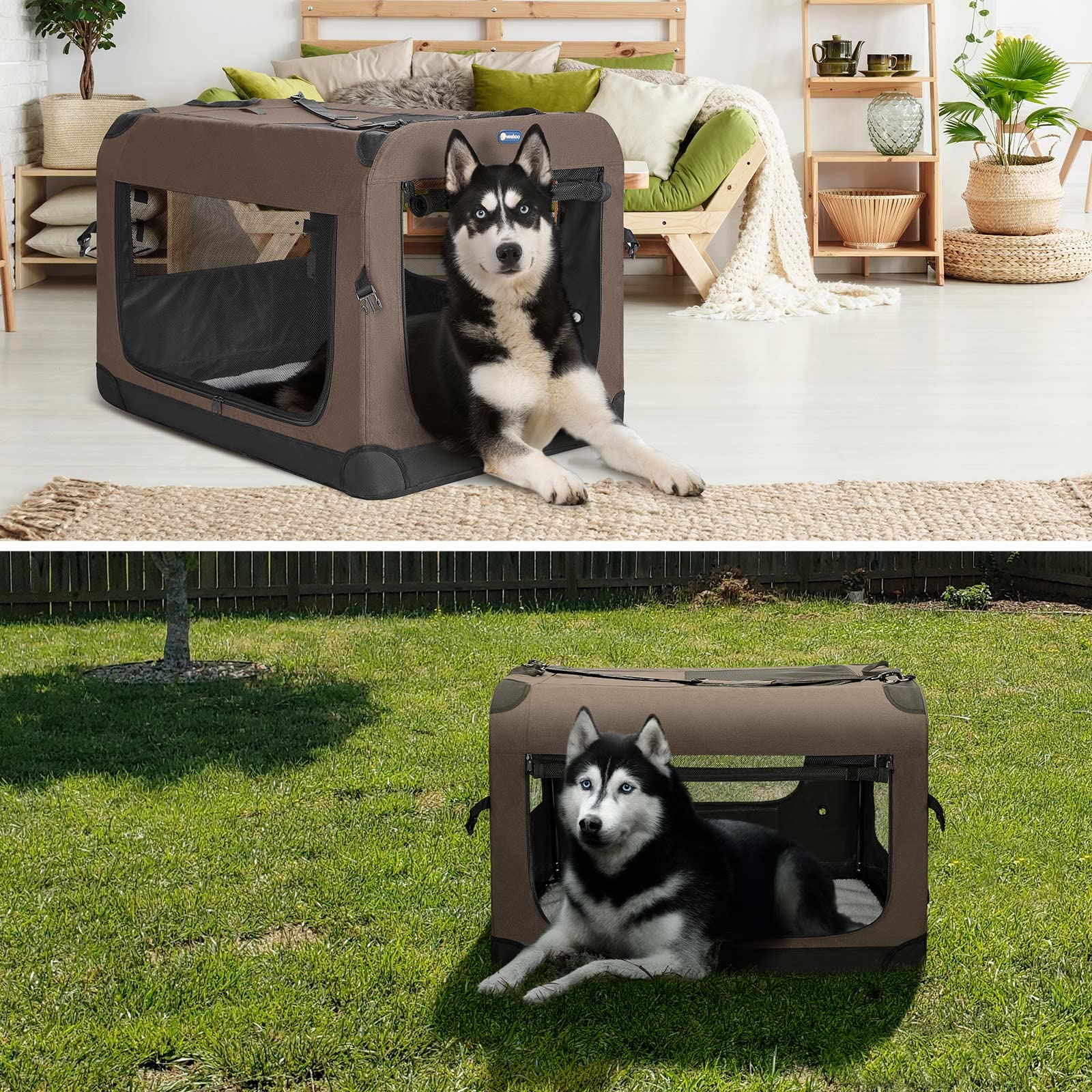 Uso interior y exterior de la jaula Veehoo para casa o viaje