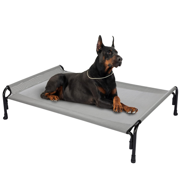 Cama elevada Veehoo XL para exterior, descanso fresco al aire libre.