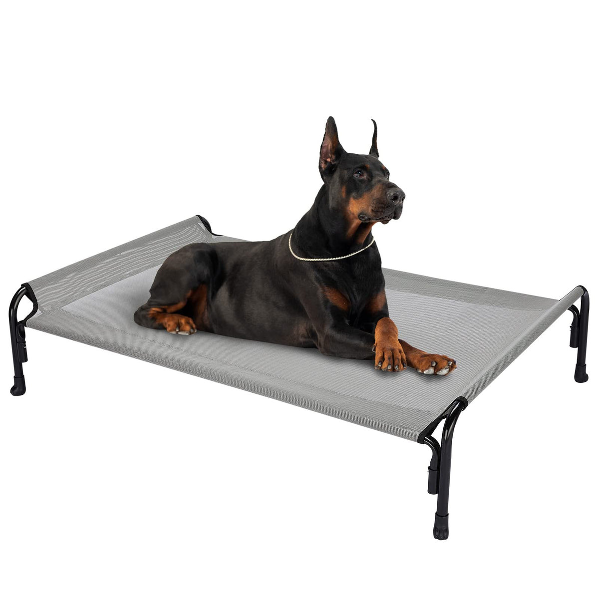 Cama elevada Veehoo XL para exterior, descanso fresco al aire libre.