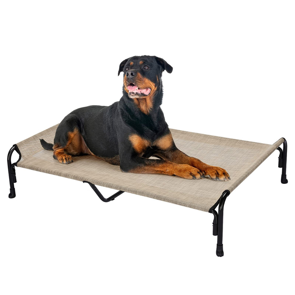 Cama para perros Veehoo XXL en exterior, descanso cómodo al aire libre.