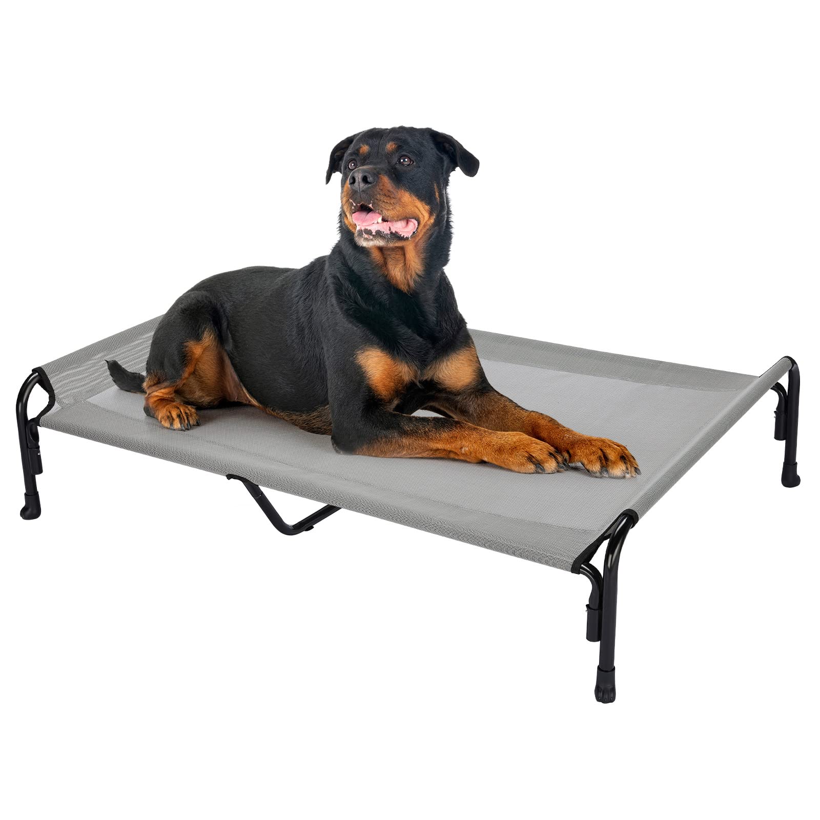 Cama elevada Veehoo XXL al aire libre, descanso cómodo para razas grandes.