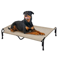 Cama para perros Veehoo XXL en exterior, descanso cómodo al aire libre.