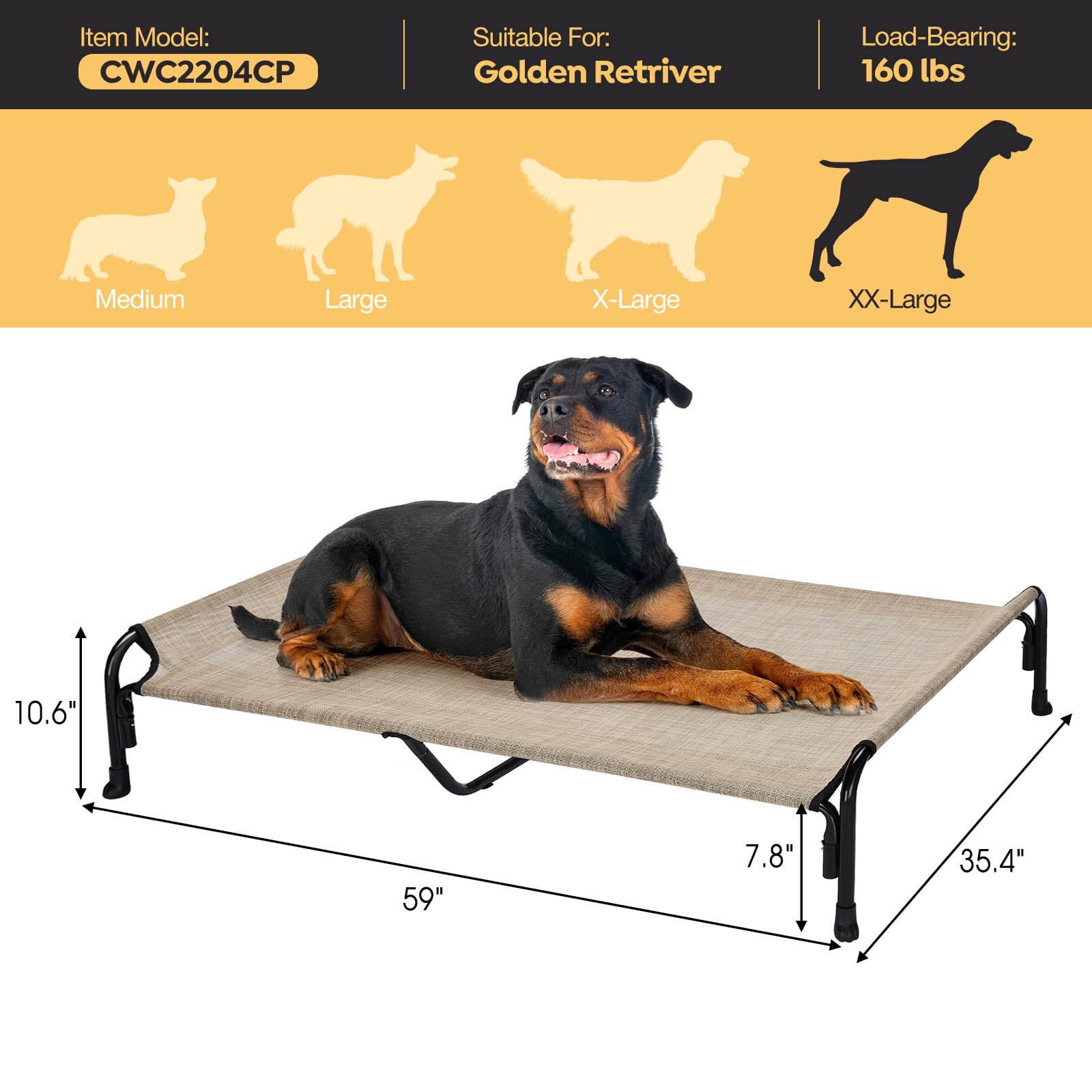 Cama para perros Veehoo XXL, ventilada y resistente al calor.