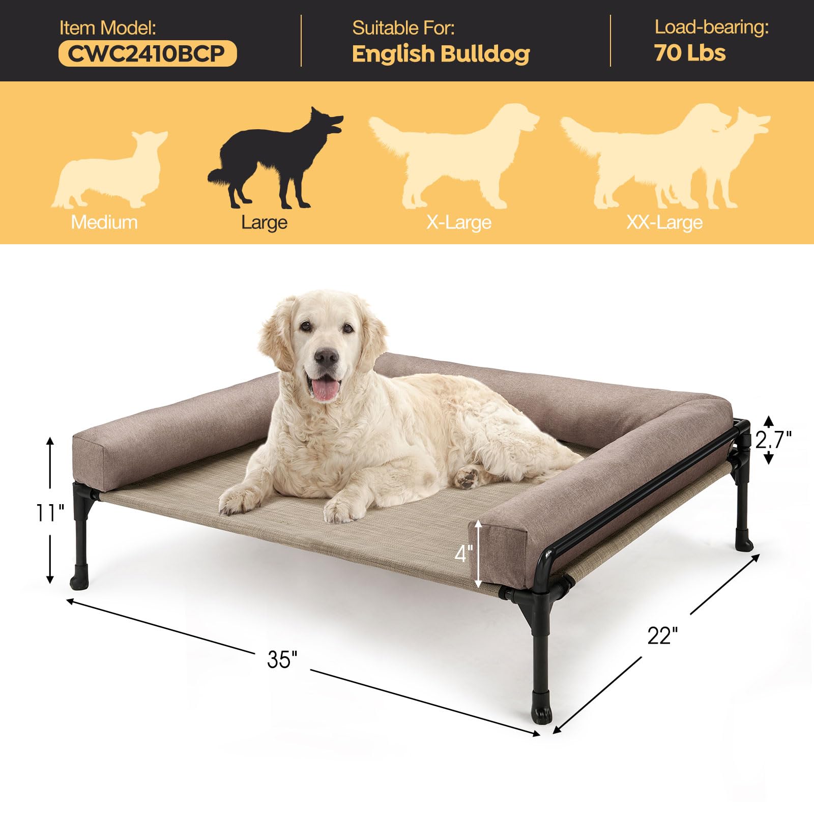 Cama para perros Veehoo diseño de tres lados para seguridad.