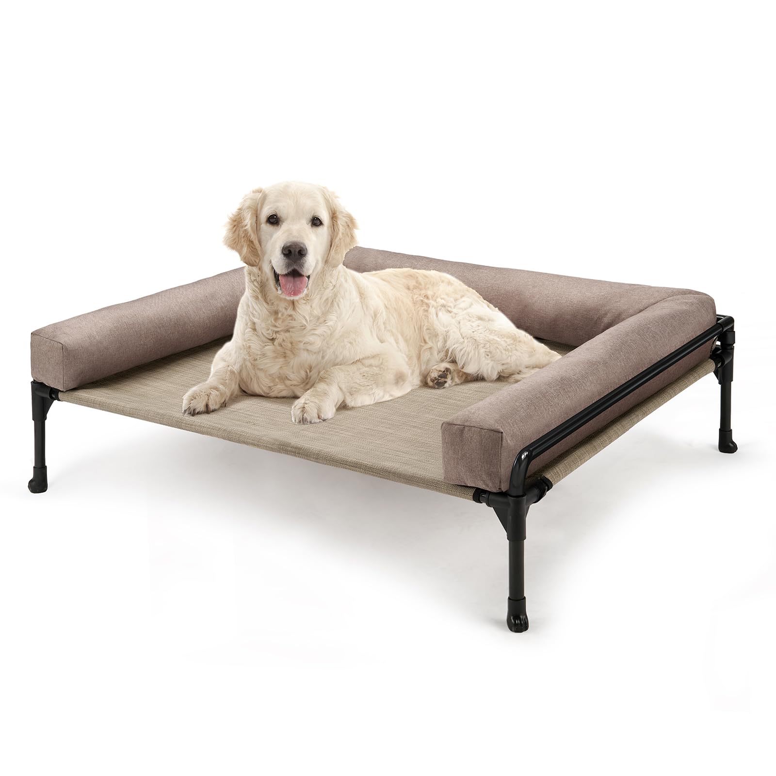 Cama para perros Veehoo elevada exterior con malla para ventilación.
