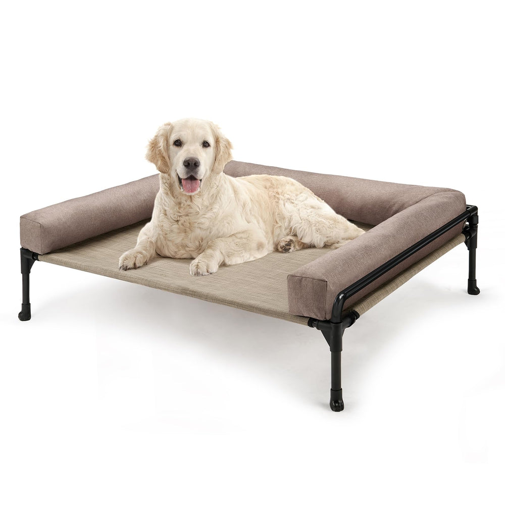 Cama para perros Veehoo elevada exterior con malla para ventilación.