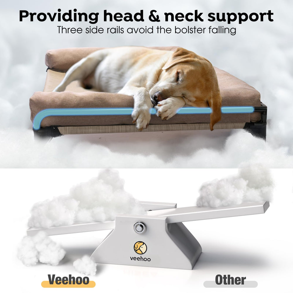 Cama para perros Veehoo con malla ventilada para descanso fresco.