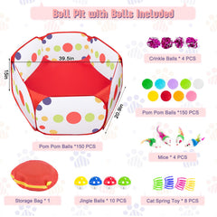 Veerlogix pom-pom bolas, 150 piezas, estimulan curiosidad y juego activo