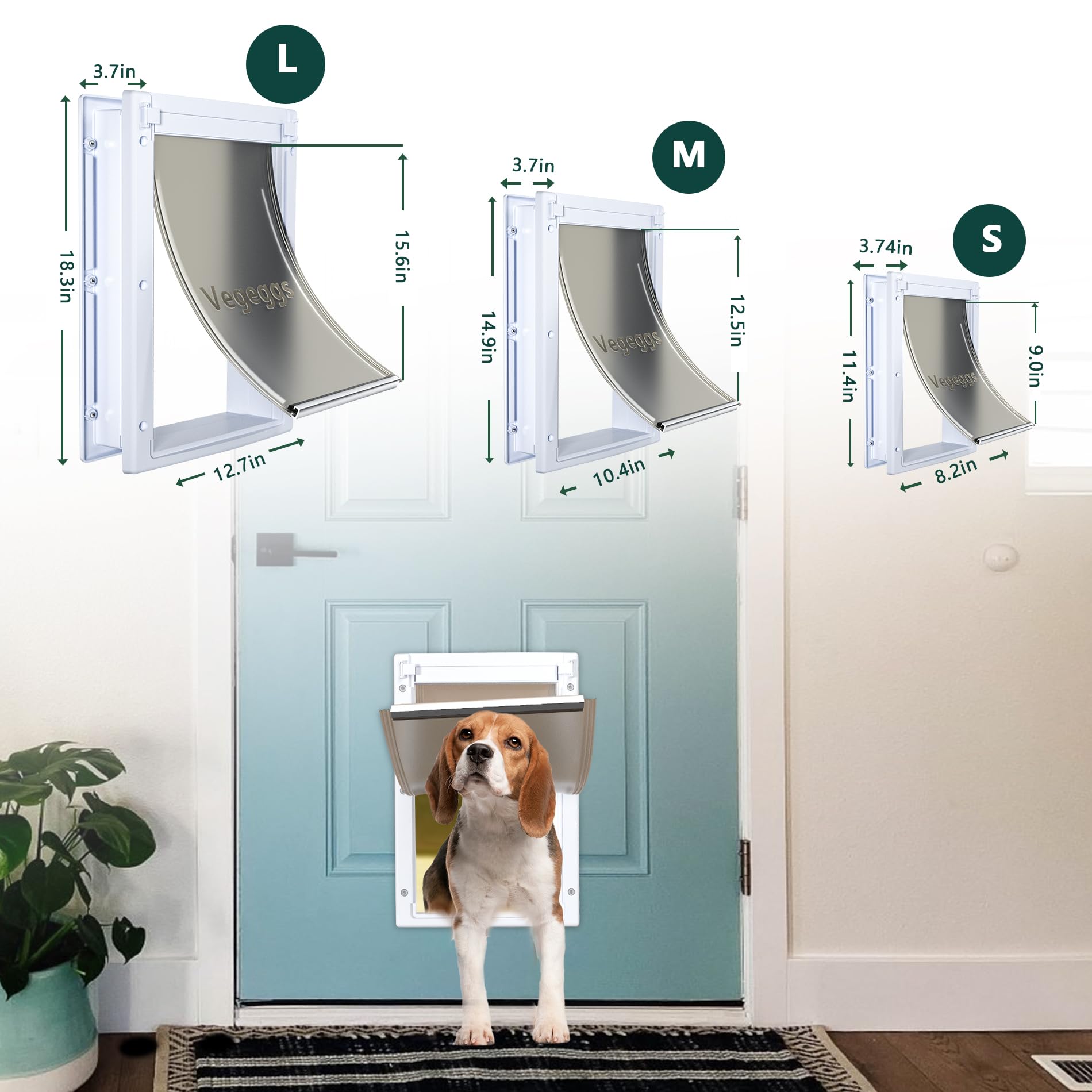 Guía de instalación de la puerta Vegeggs en puertas o paredes.