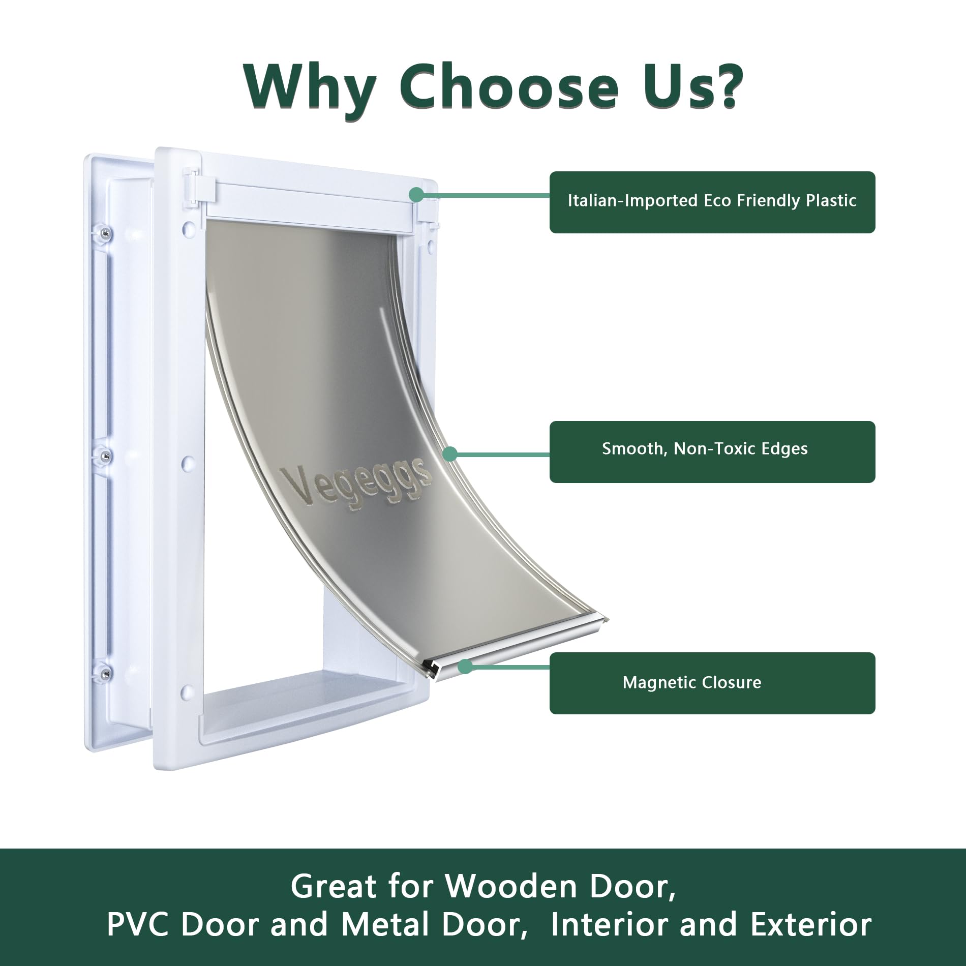 Vegeggs puerta-panel-deslizante acceso cómodo para mascotas y seguridad