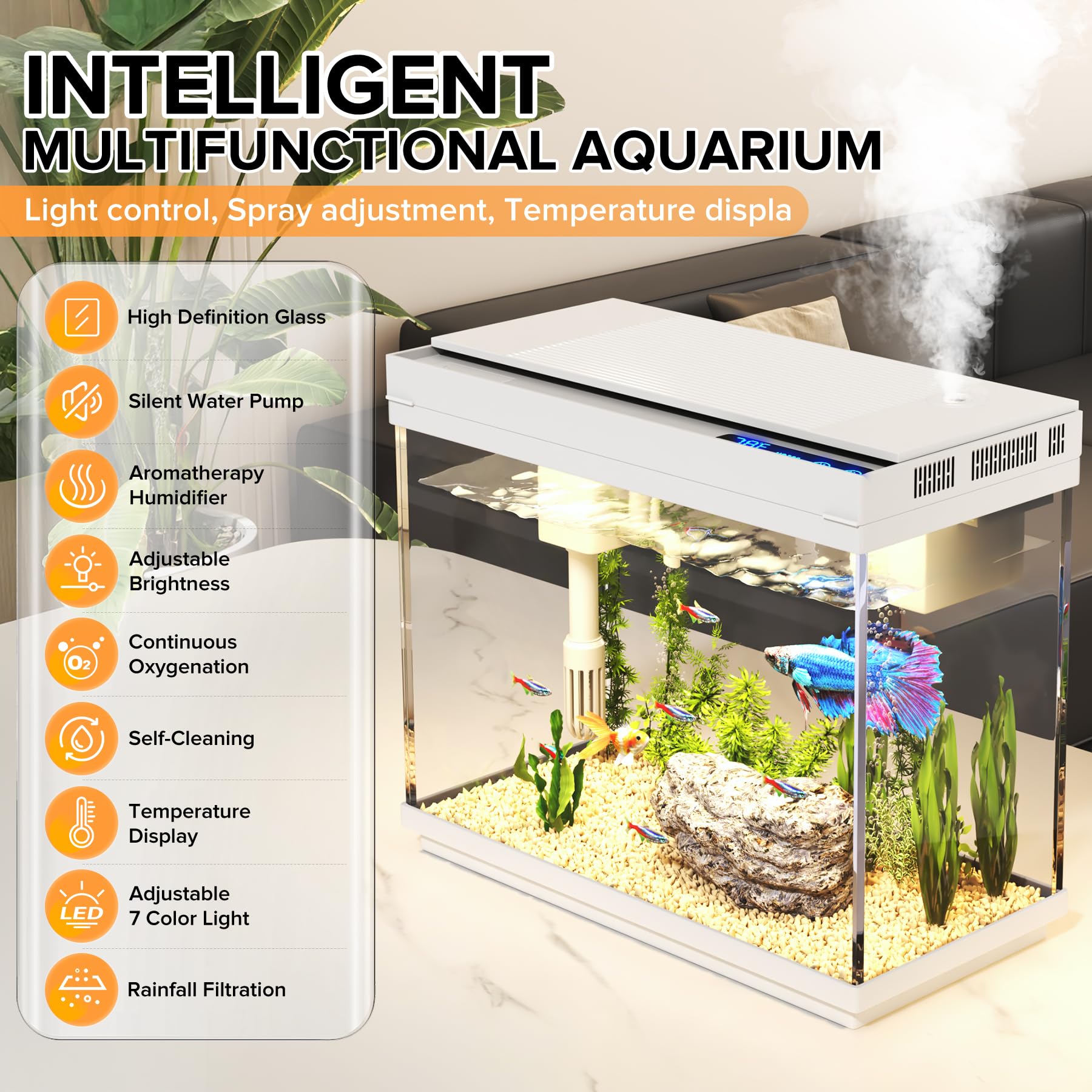 Vehipa acuario, bomba 3-en-1 silenciosa para filtración y oxigenación