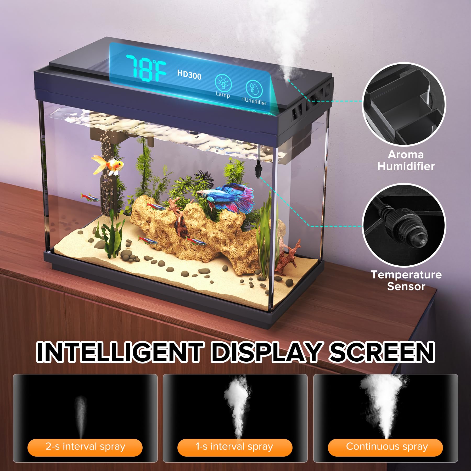 Vehipa display de temperatura en tiempo real para monitorizar el acuario.