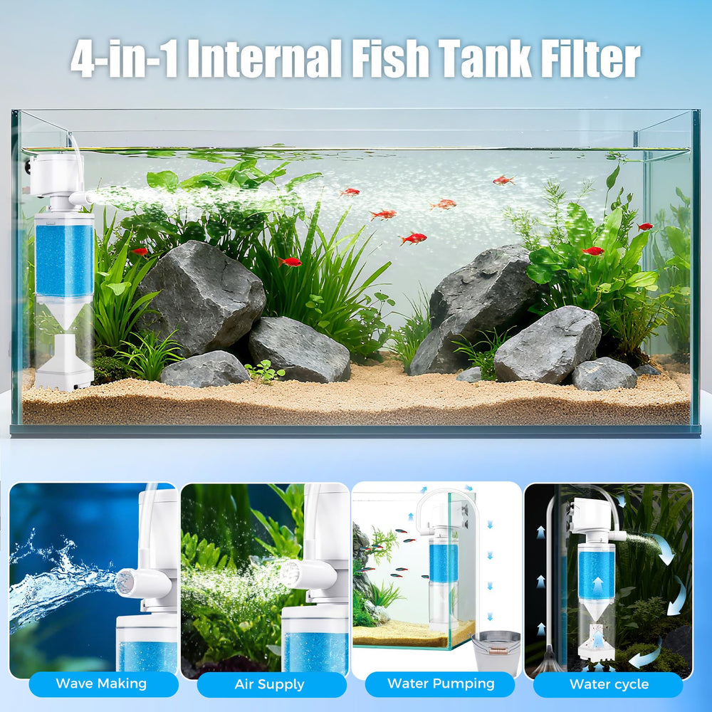 Vehipa filtro acuario con ventana transparente para ver residuos.