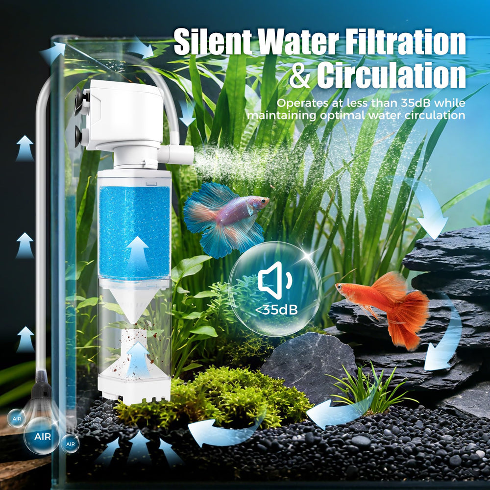 Vehipa filtro acuario modo burbuja ajustable para mayor oxigenación.
