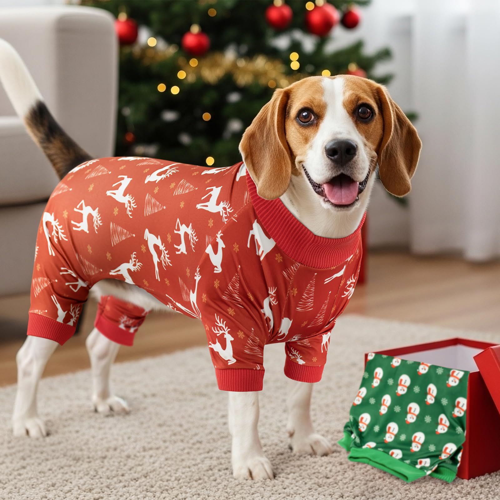 Vehomy juego de 2 pijamas para perro, perfecto para Navidad