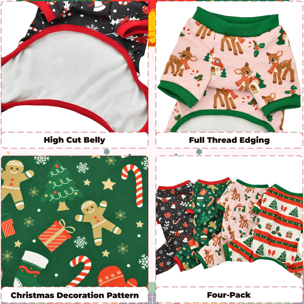 Vehomy pijamas perro diseños navideños con figuras, ideal para fiestas y fotos.