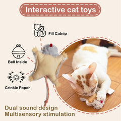 Veinbuty ratón catnip, crujiente con campana para estimular sentidos