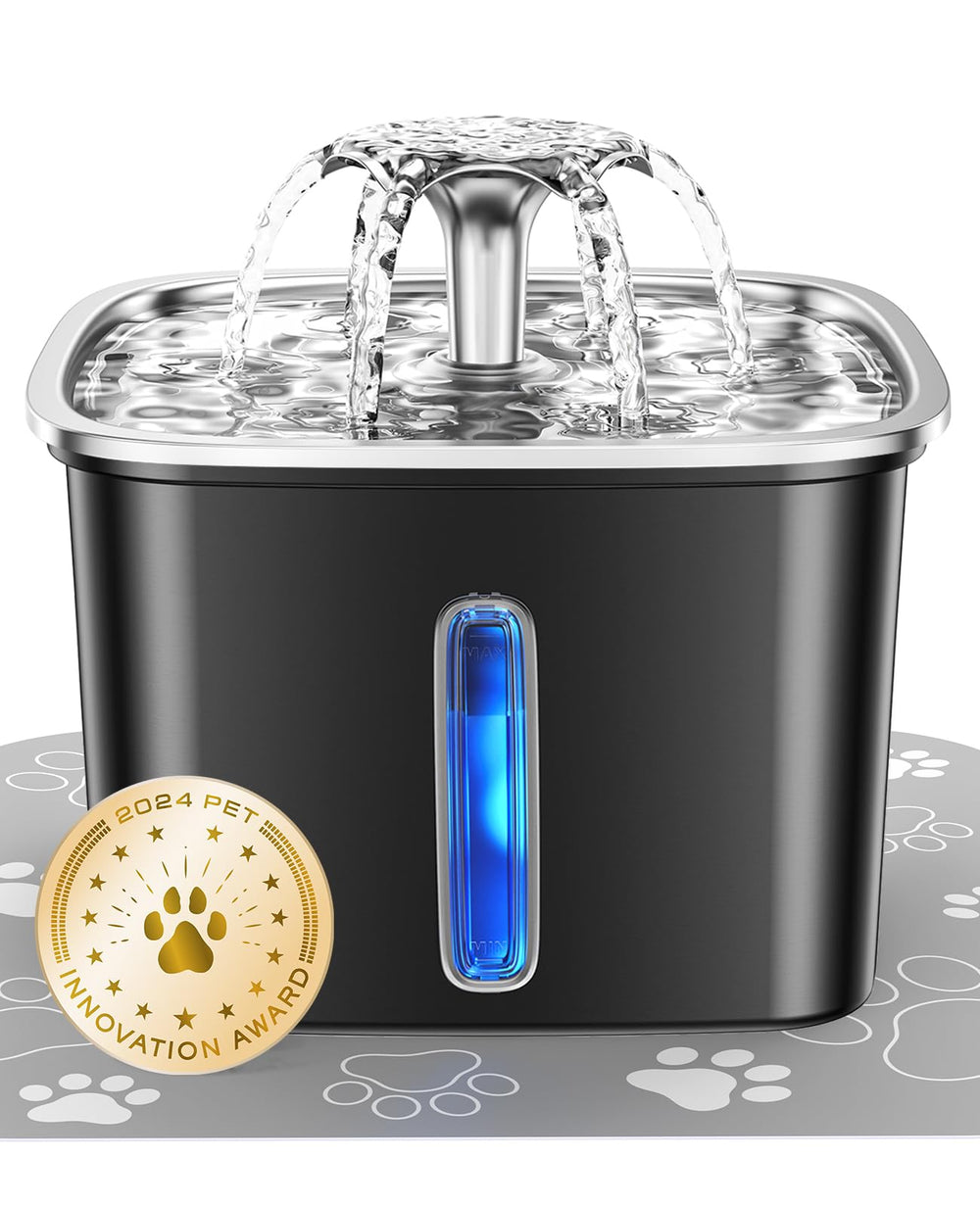 Veken Innovación premio: fuente de agua para mascotas en acero inoxidable y diseño higiénico.