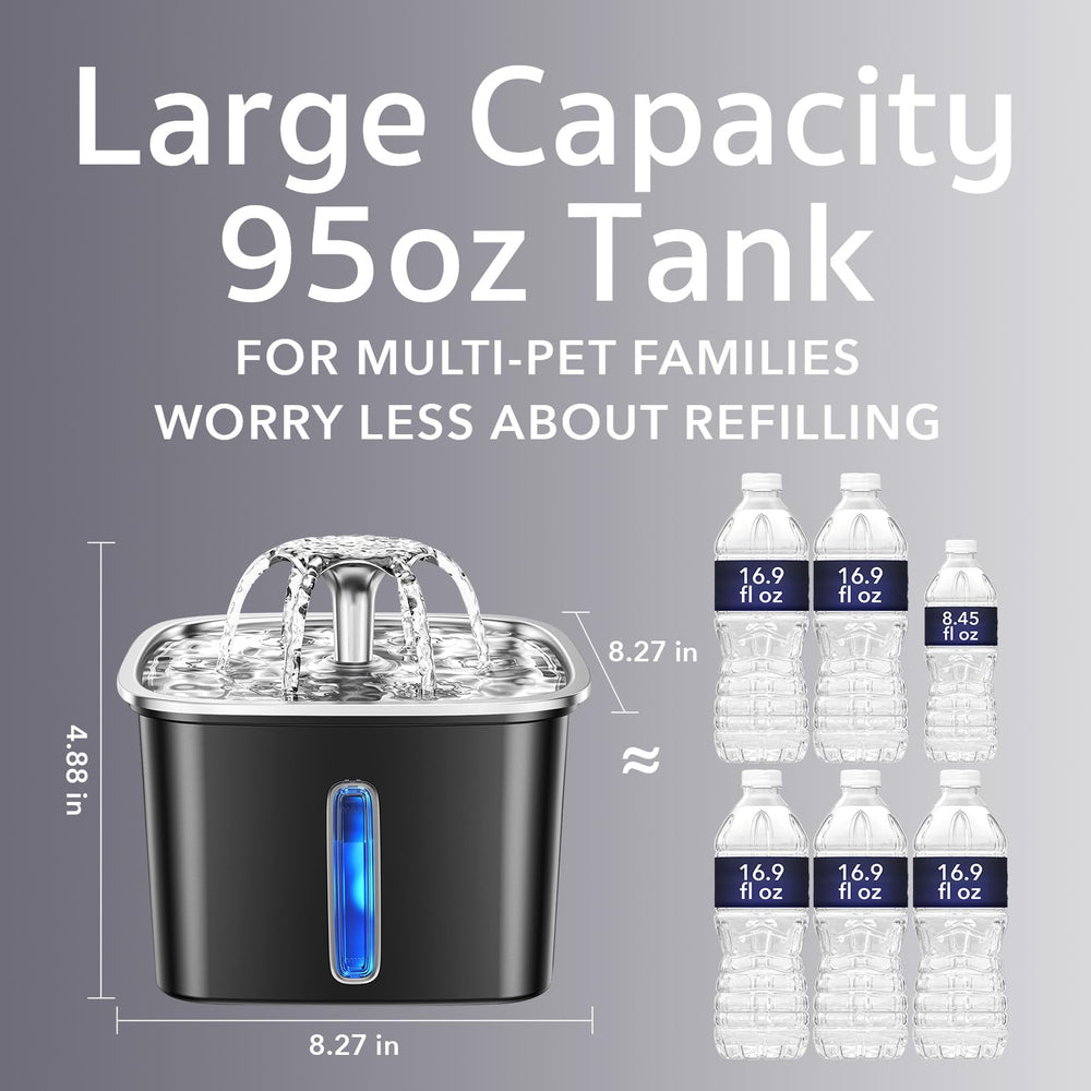Veken tanque grande 2.8 L: menos recargas, mascotas siempre hidratadas.