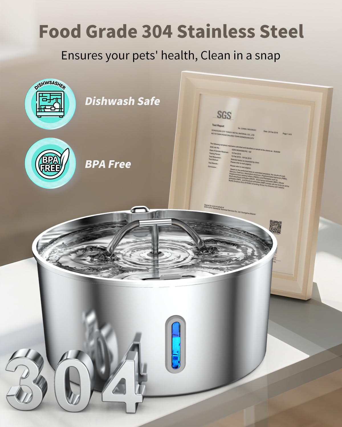 Fuente automática Vekonn para gatos y perros, flujo constante.