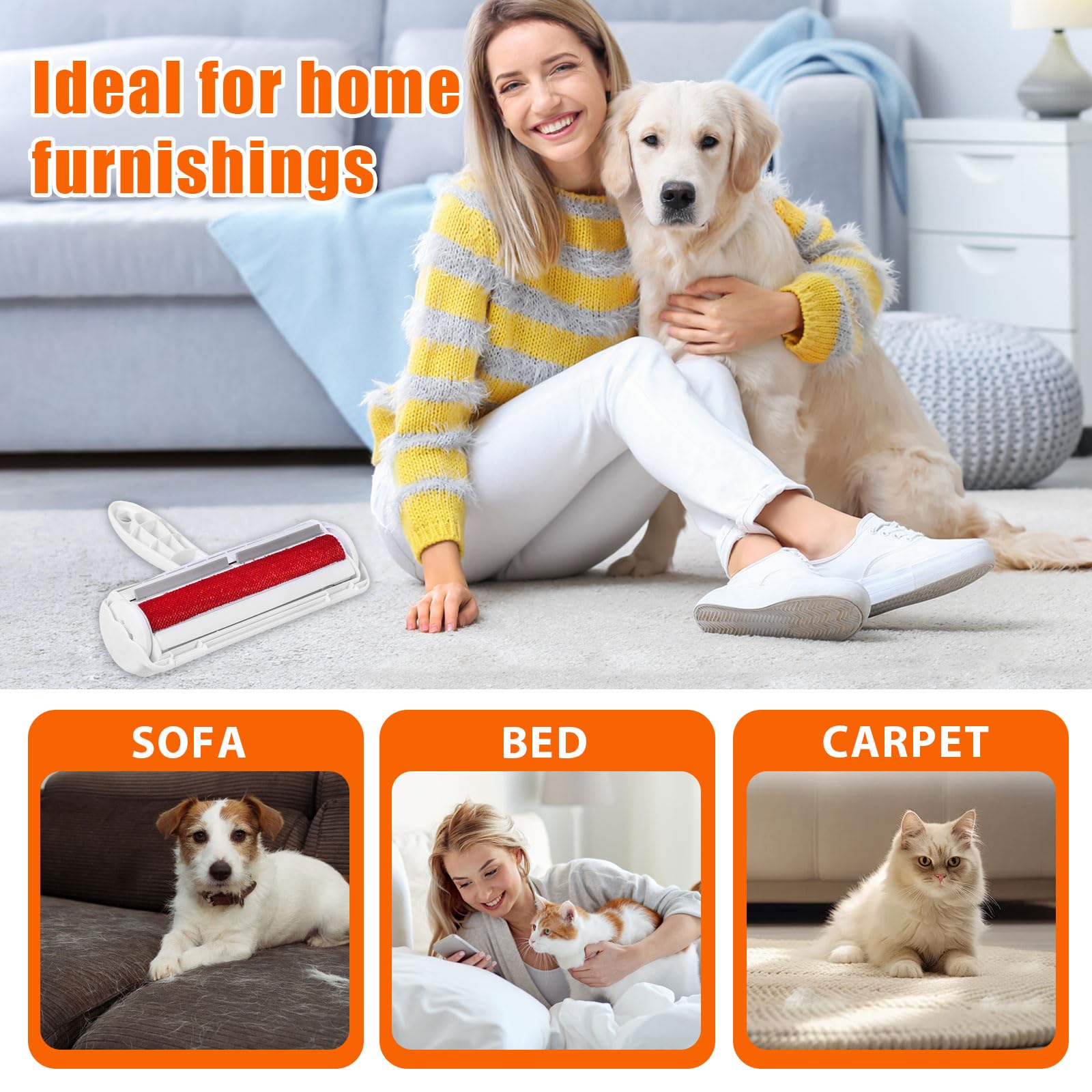 Velupet Zoom rodillo para camas: limpia pelos de mascotas de forma suave.