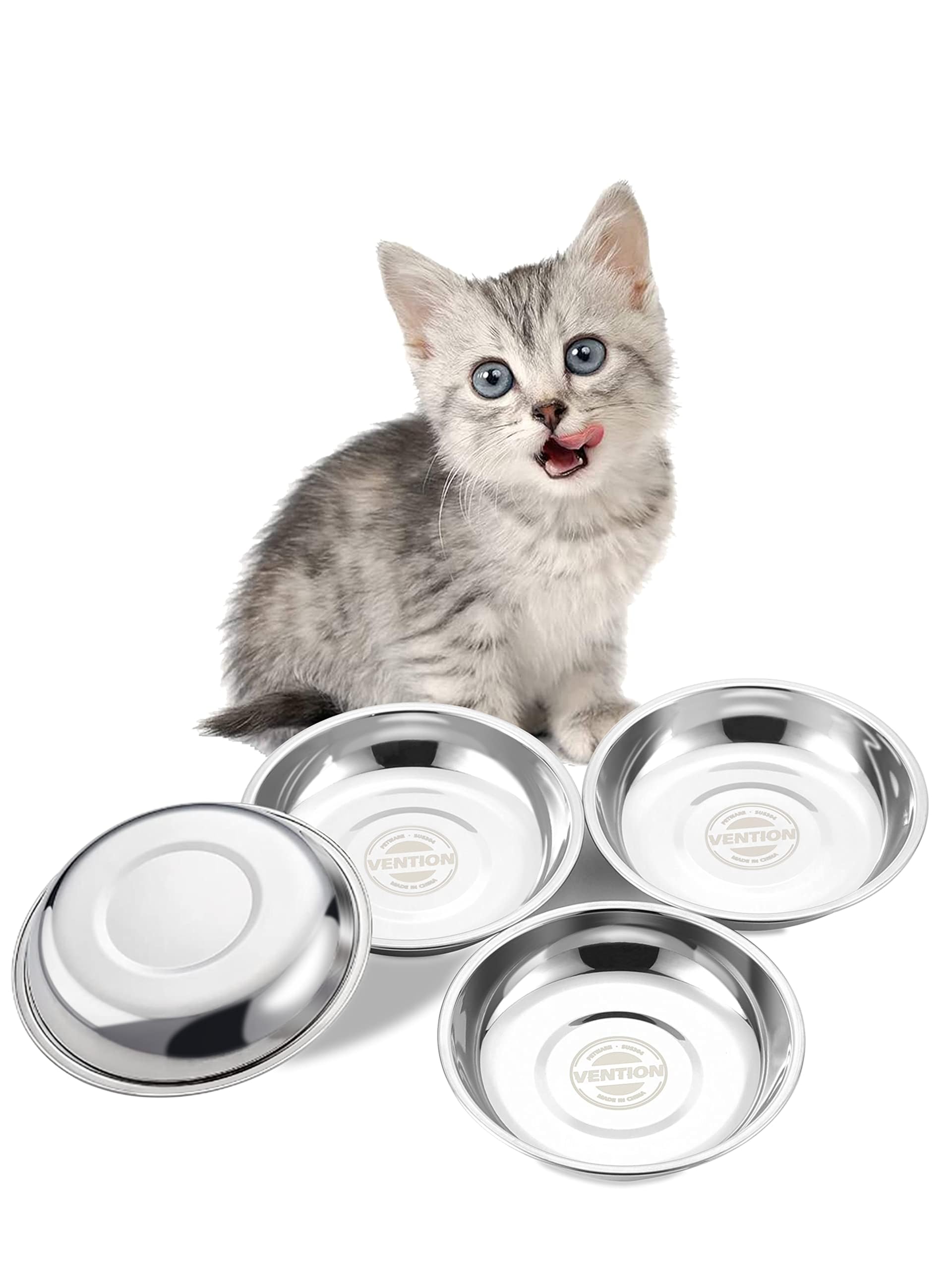 Cuenco VENTION para gato de bajo perfil, cómodo para bigotes y comidas diarias.