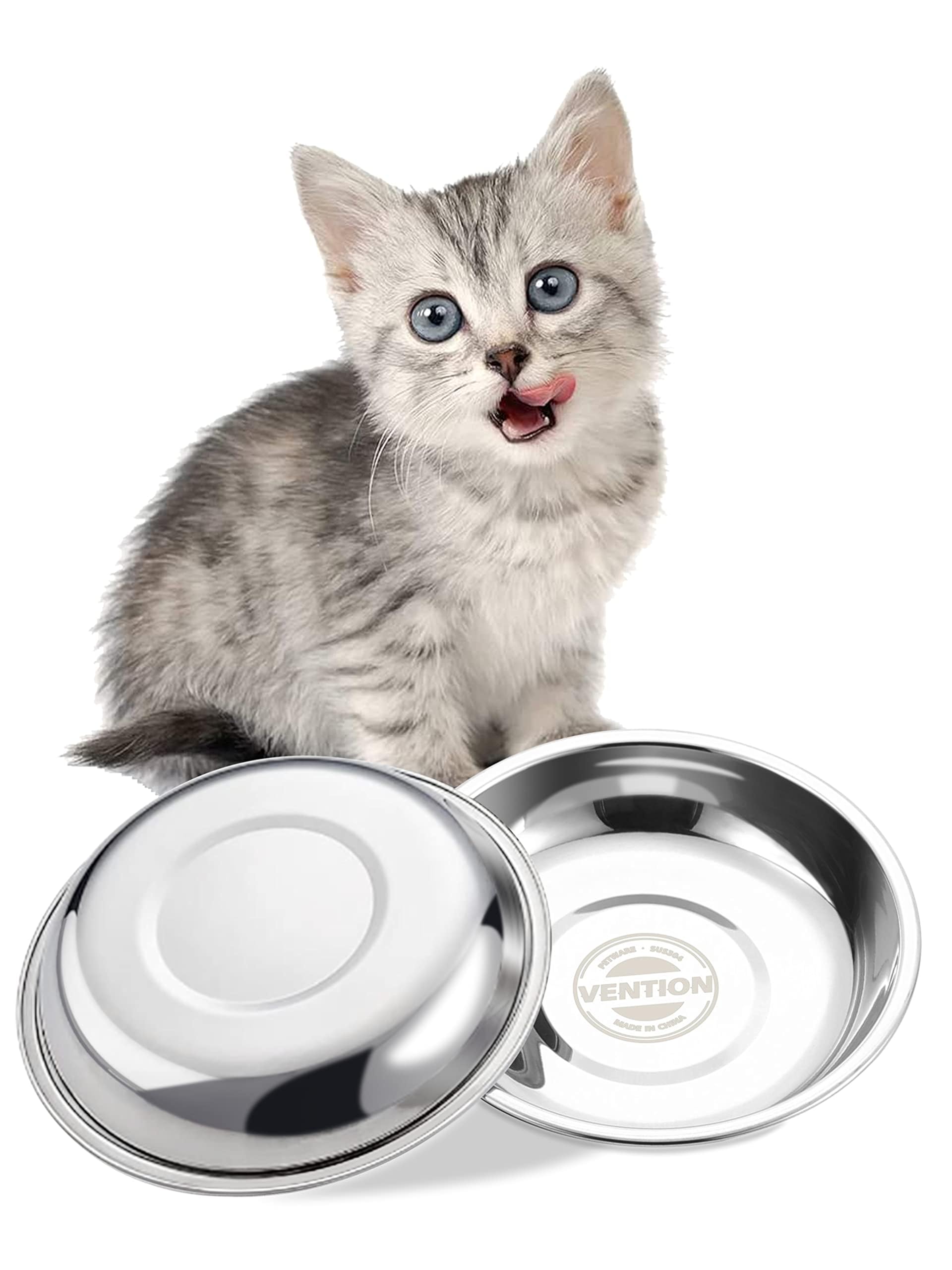 Cuenco Vention para gato, poco profundo, diámetro 6,6 pulgadas, reduce la fatiga de bigotes.