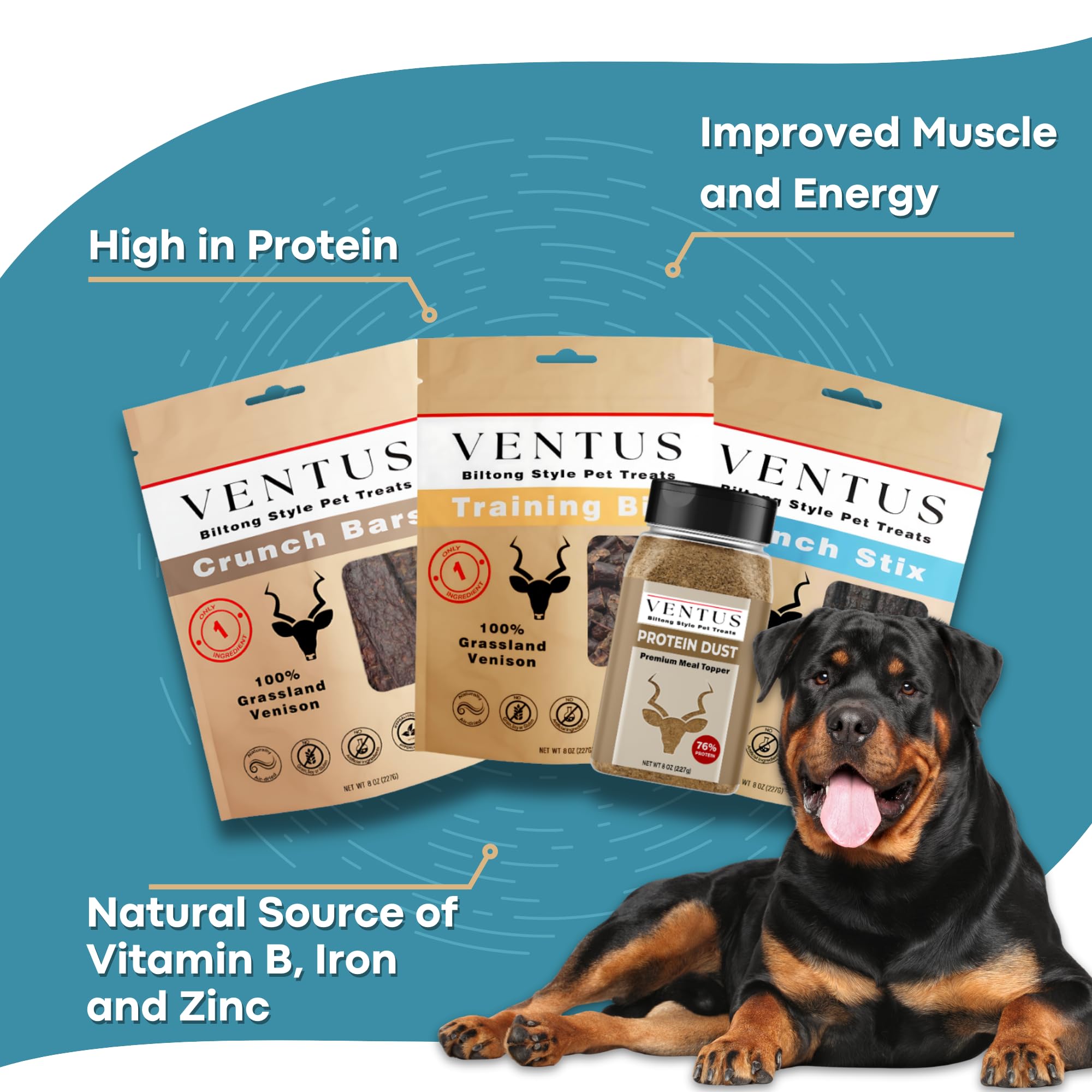 VENTUS Venado alto en proteinas: apoya energía y musculatura en perros activos.