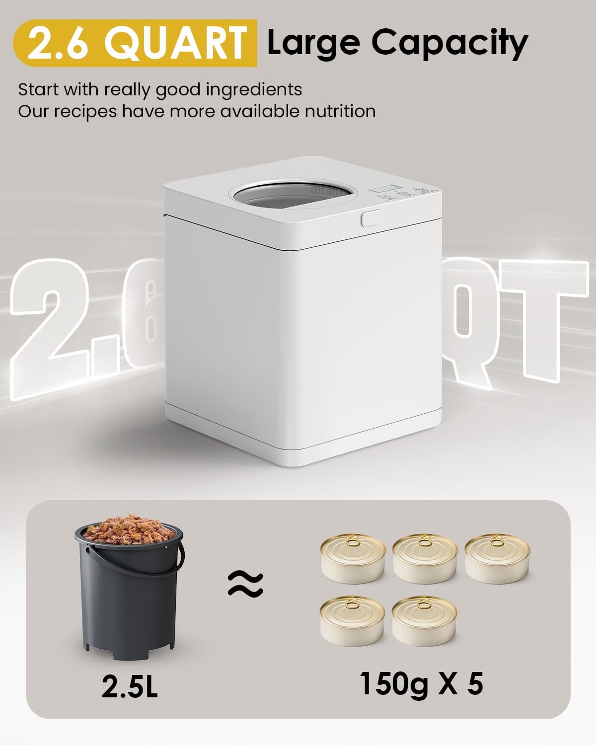 VEPOUYU Pet Fresh Meal Maker funcionamiento silencioso para vivir tranquilo