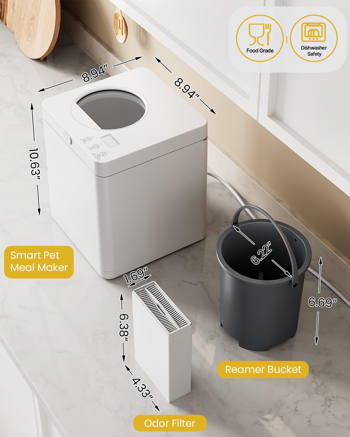 VEPOUYU Pet Fresh Meal Maker materiales sin BPA para la seguridad
