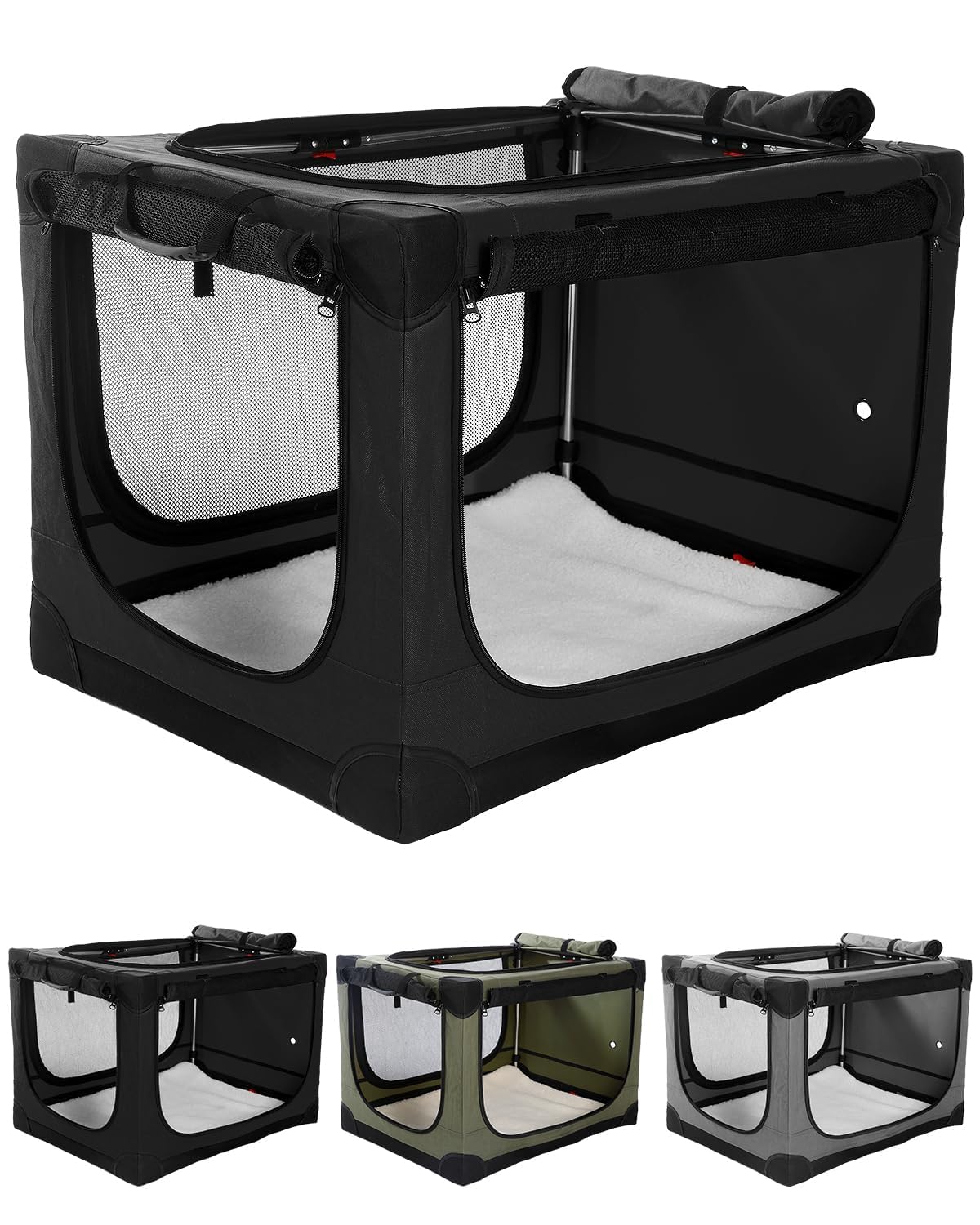 Veraste jaula colapsable para perros de 30 pulgadas en negro, ideal para viajes.
