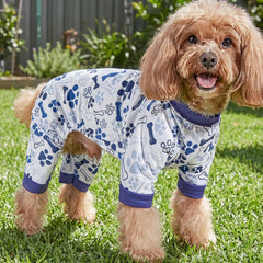 Vet-Approved Pijamas calmantes para perros, vista posterior, ajuste elástico para mayor seguridad.