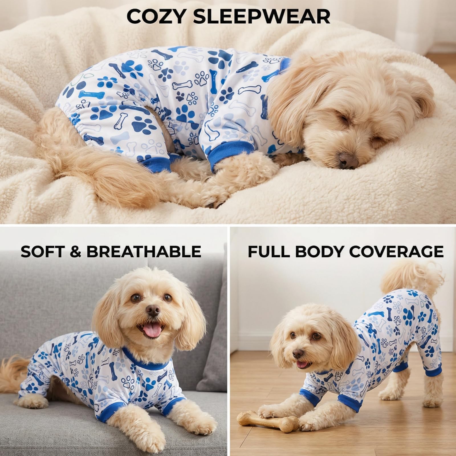 Vet-Approved Pijamas calmantes para perros, lavable a máquina para cuidado sencillo.