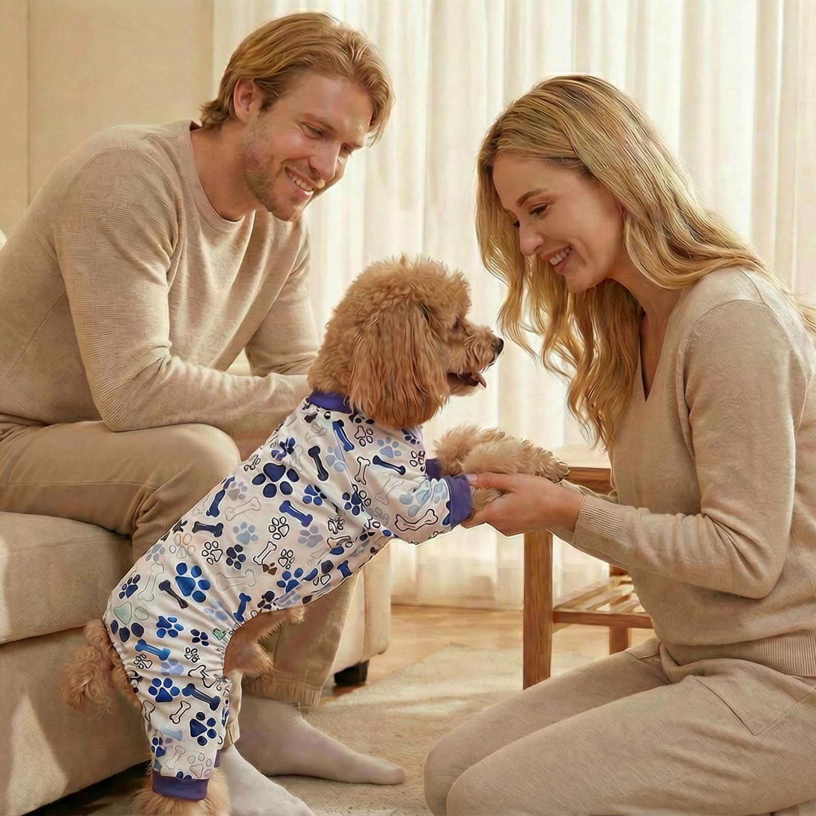 Vet-Approved Pijamas calmantes para perros, tejido hipoalergénico, reduce irritaciones y roces.