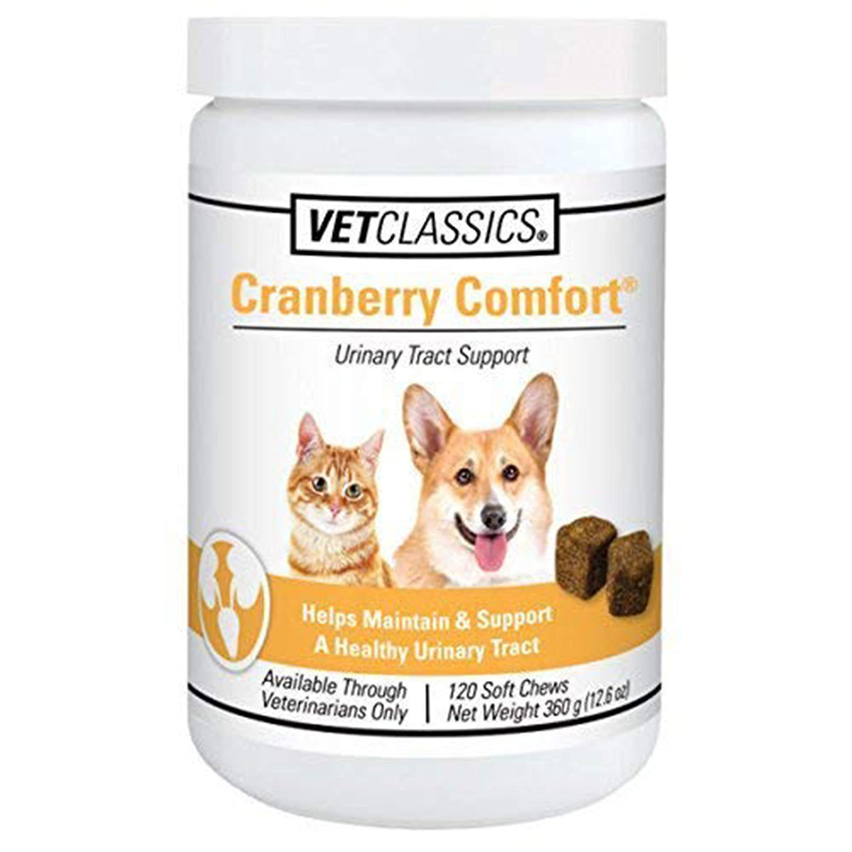 Botella de Vet Classics Confort de Arándano, suplemento urinario para perros y gatos.