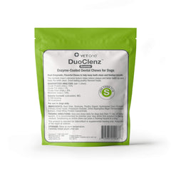 Chews con textura de cuero crudo, Vet One DuoClenz, para limpieza dental suave.